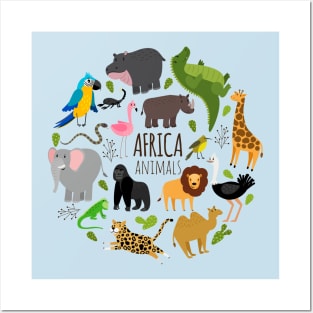 Africa animals collection Posters and Art